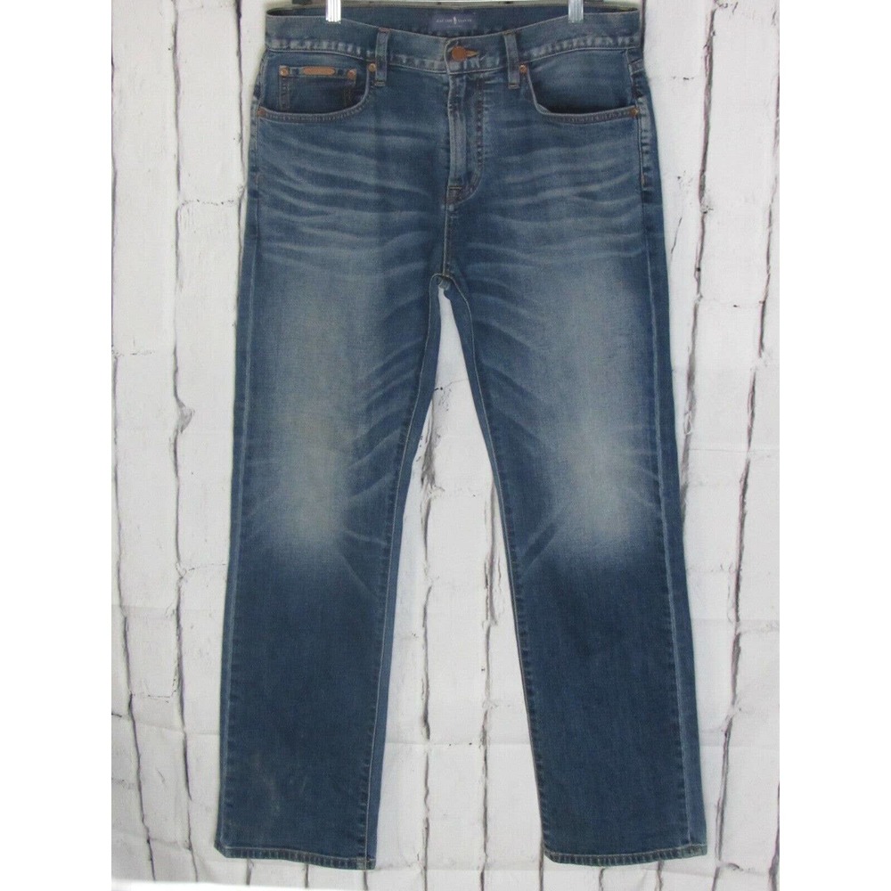 Jacob Davis Men Jeans Size 31 Blue Smith Loose Boot Cut Sandblasted Denim
